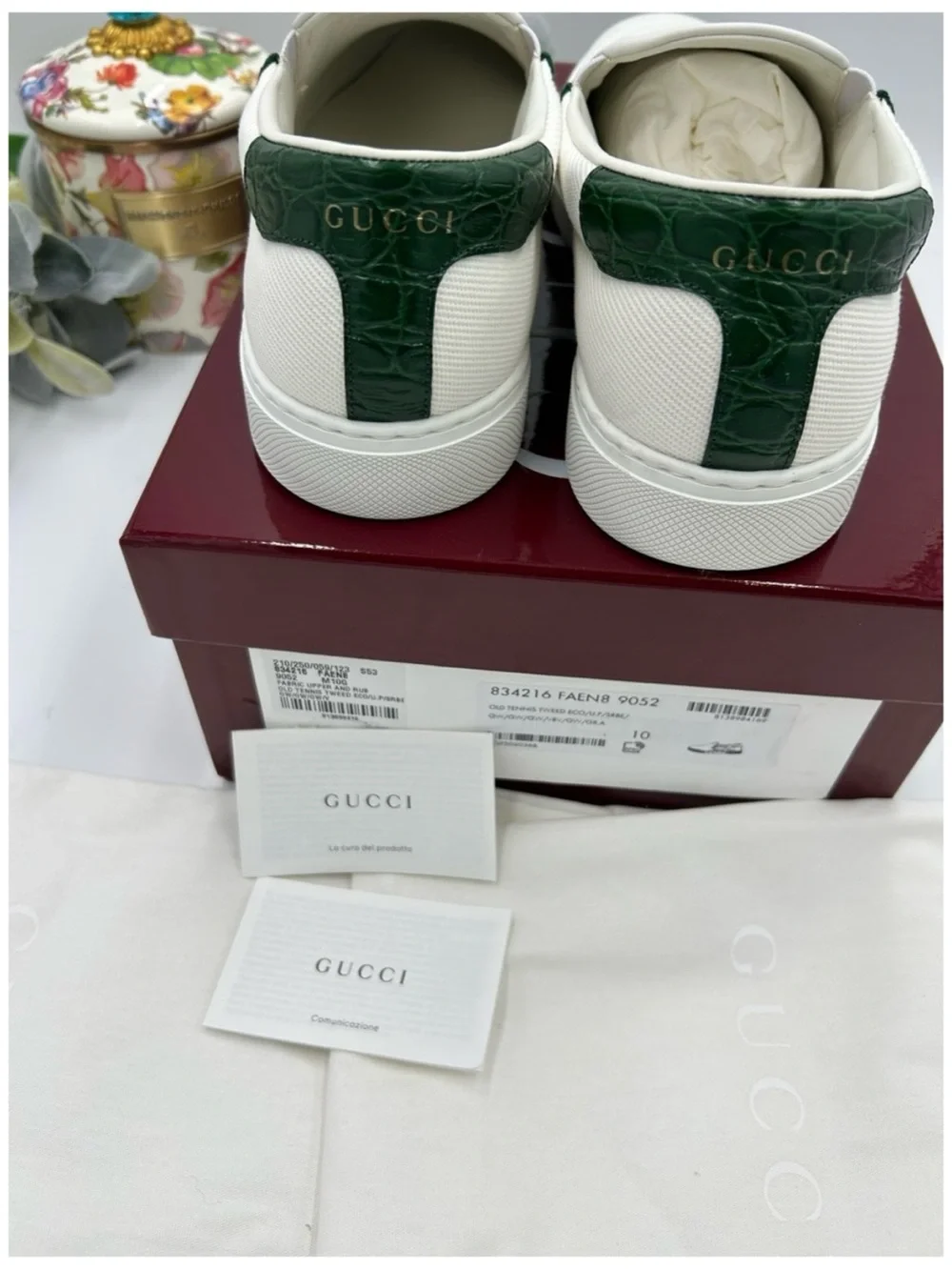 Gucci ace canvas slip on sneakers with iconic web trim size 10 fits 10.5US